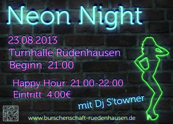 Motto des Kirchweihfreitags im Jahr 2013: Neon Night